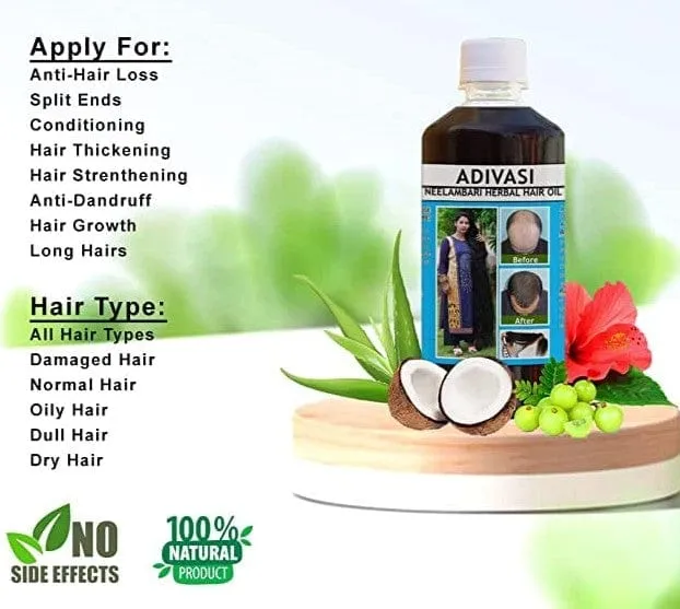 Adivasi Herbal Hair Oil (Buy 1 Get 1 Free)