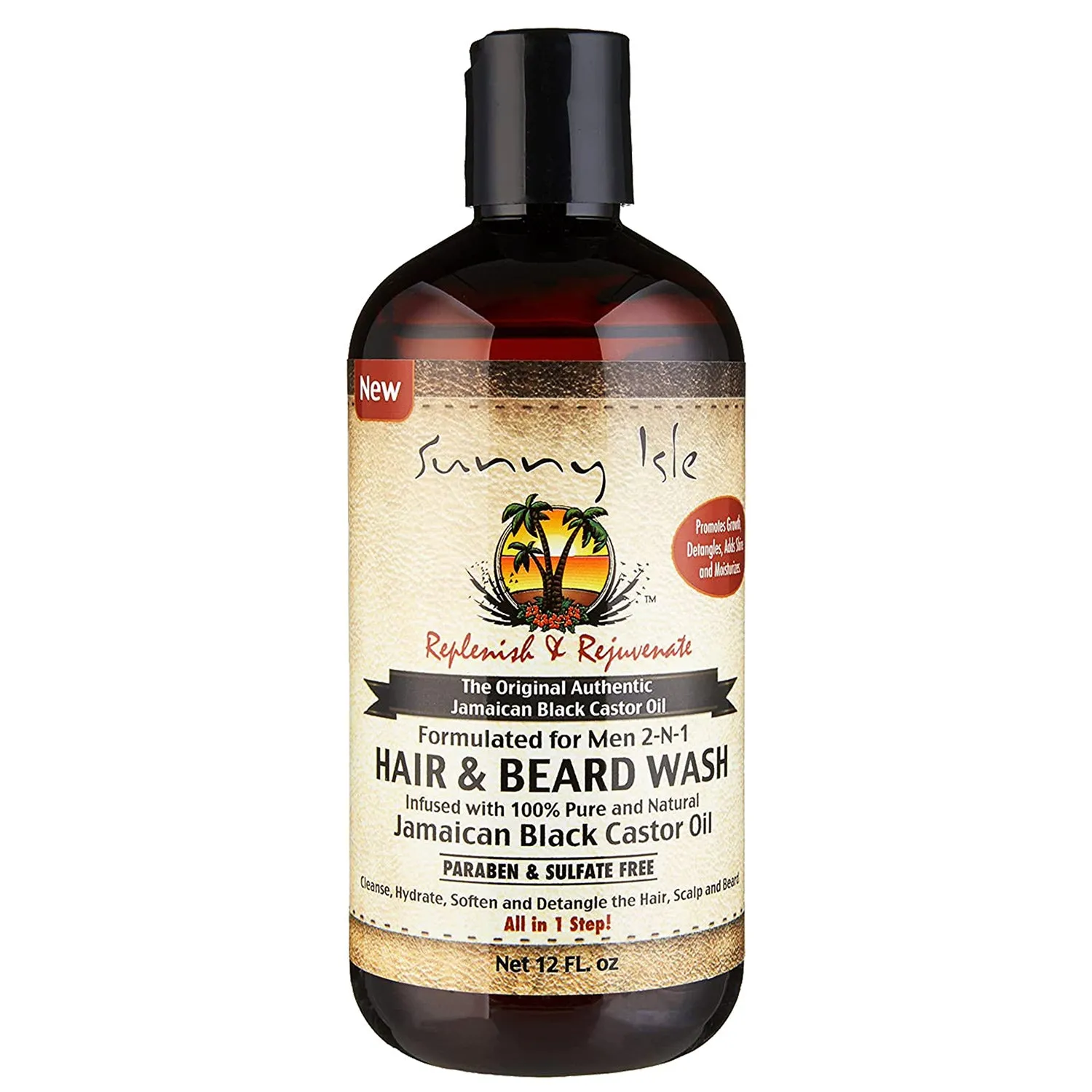 Sunny Isle JBCO Beard Oil, Pomade and 2-N-1 Hair & Beard Wash 3-Piece Bundle