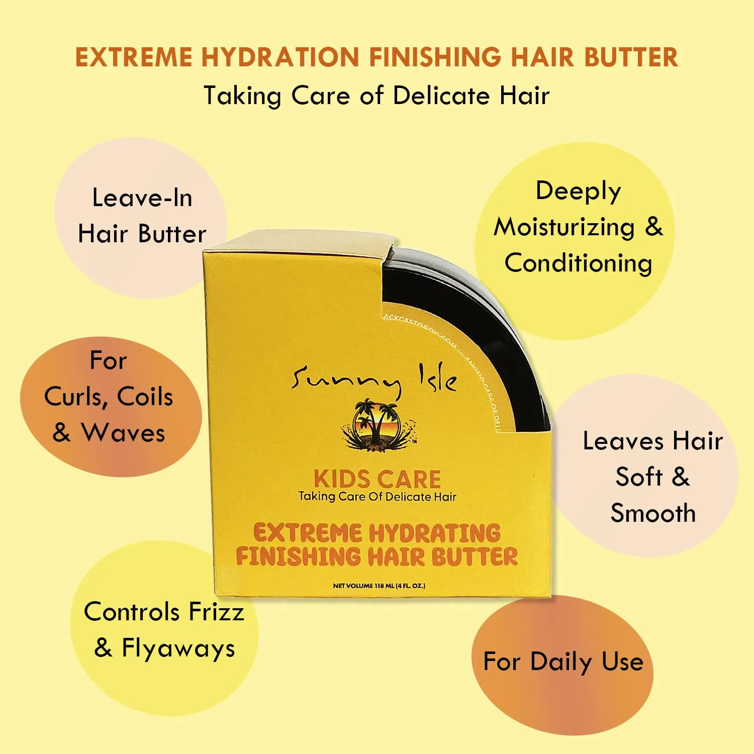 Sunny Isle Kids Care Extreme Hydrating Finishing Hair Butter 4oz